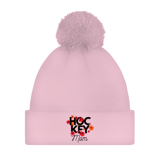 Bommelmütze HOCKEY MOM FLOWERS