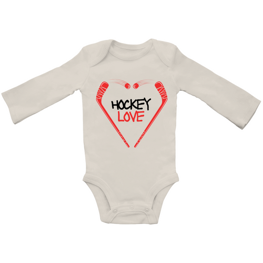 Babybody Langarm  HOCKEYLOVE STICKHEART