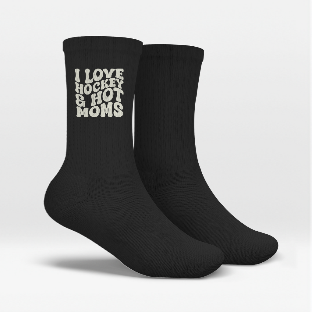 Socken I LOVE HOCKEY & HOT MOMS