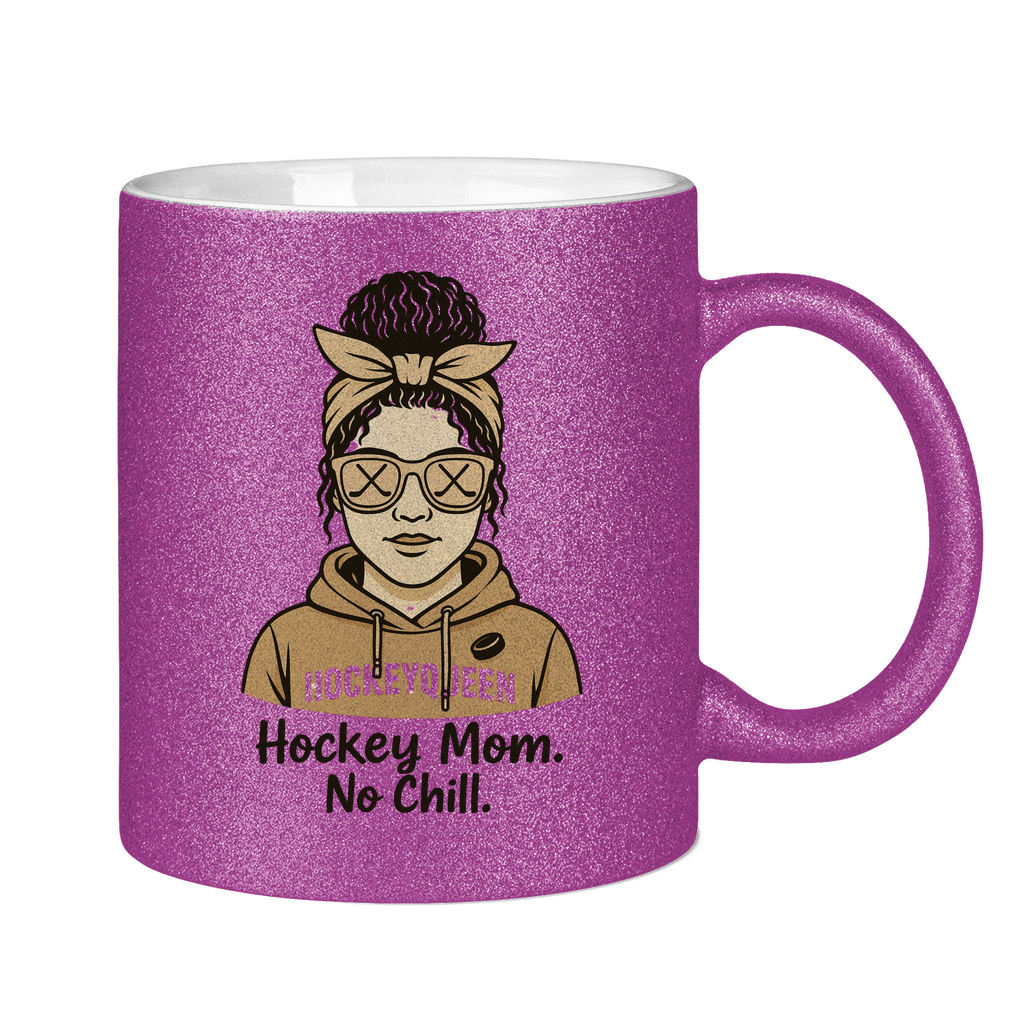 Glitzertasse HOCKEY MOM - NO CHILL