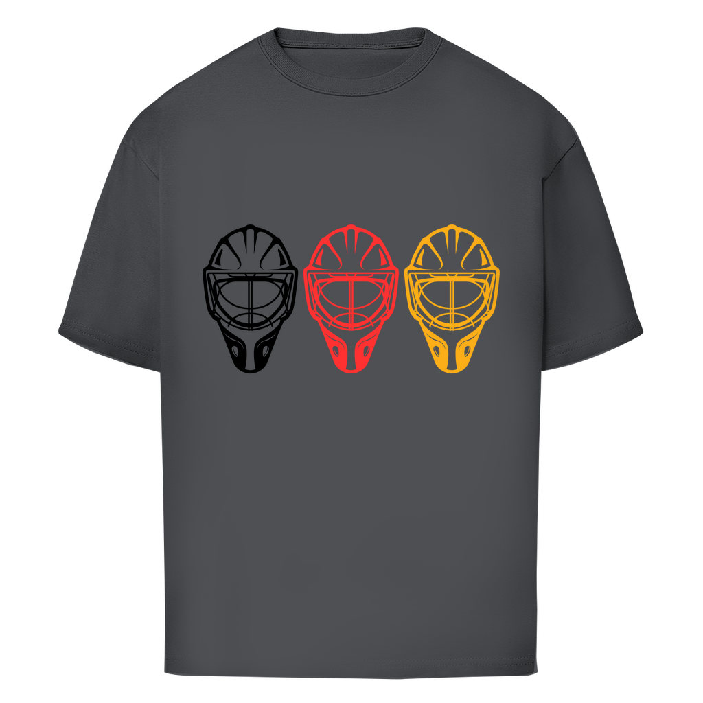 Oversize T-Shirt GOALIE MASKE SCHWARZ-ROT-GOLD