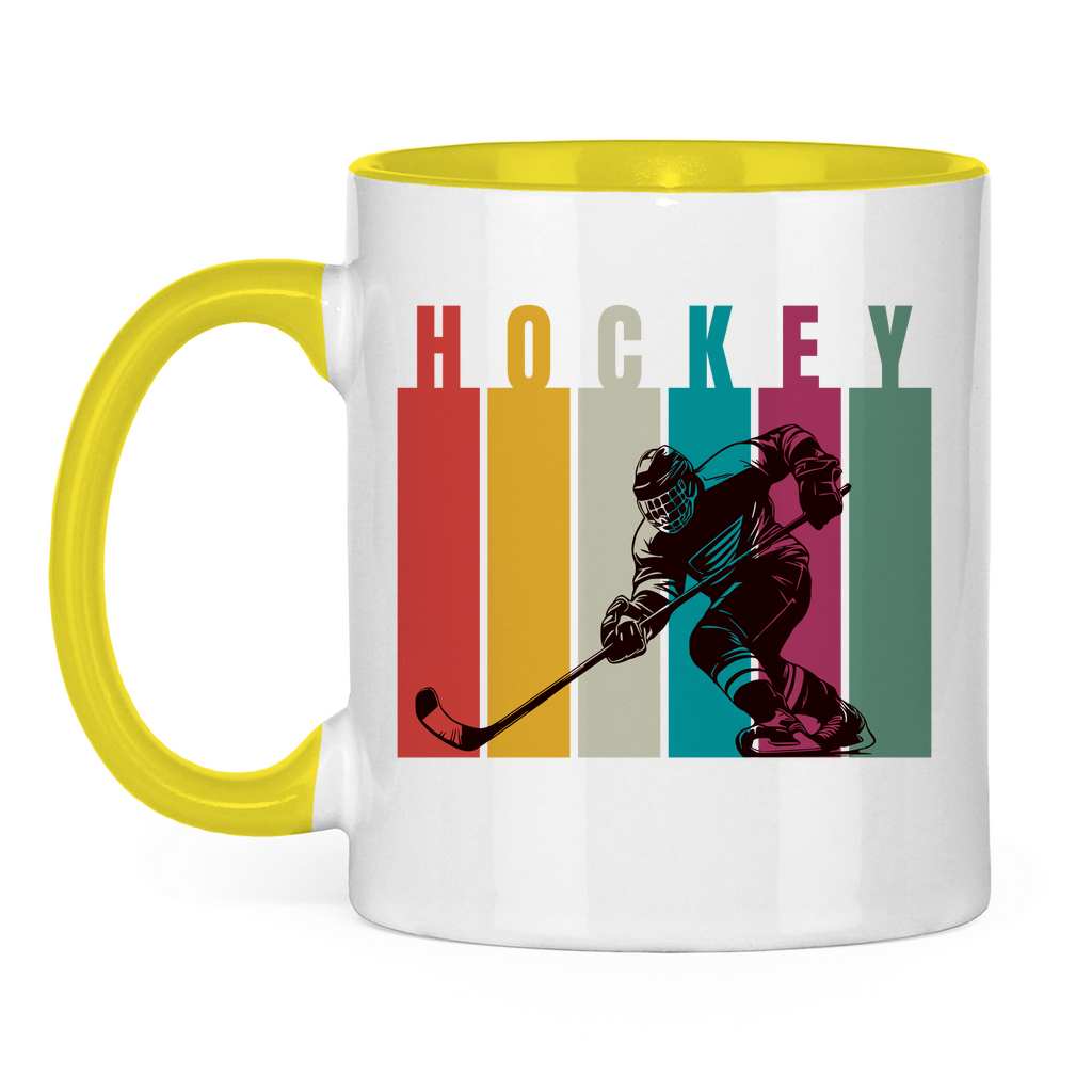 Tasse zweifarbig COLOURFUL HOCKEYPLAYER