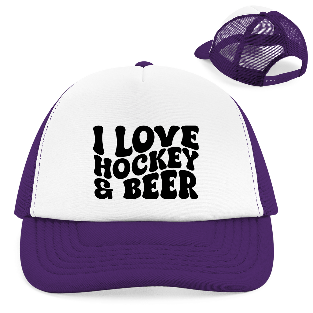 Retro Cap I LOVE HOCKEY & BEER