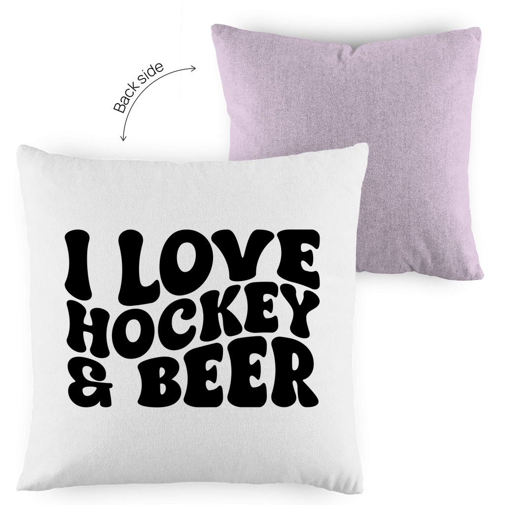 Kopfkissen zweifarbig  I LOVE HOCKEY & BEER