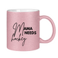 Glitzertasse MAMA NEEDS HOCKEY