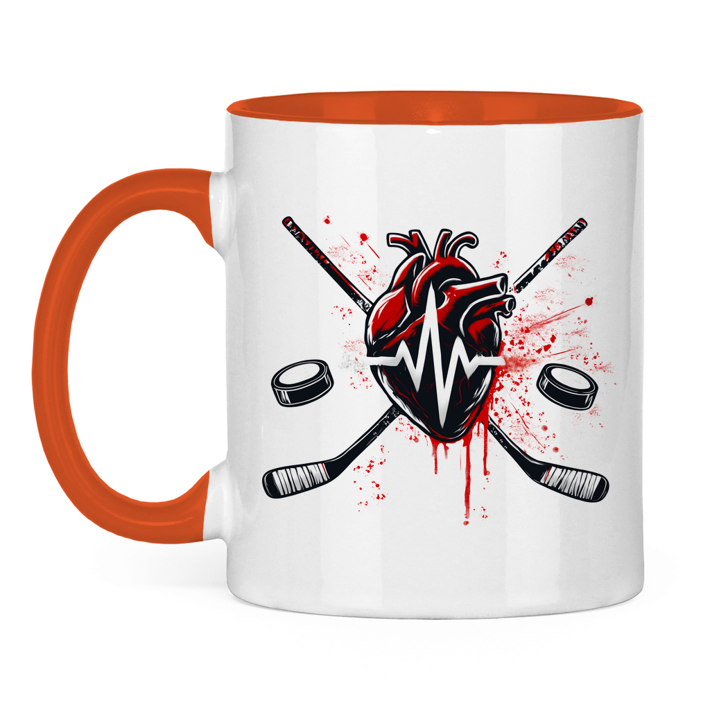Tasse zweifarbig HOCKEY HEARTBEAT