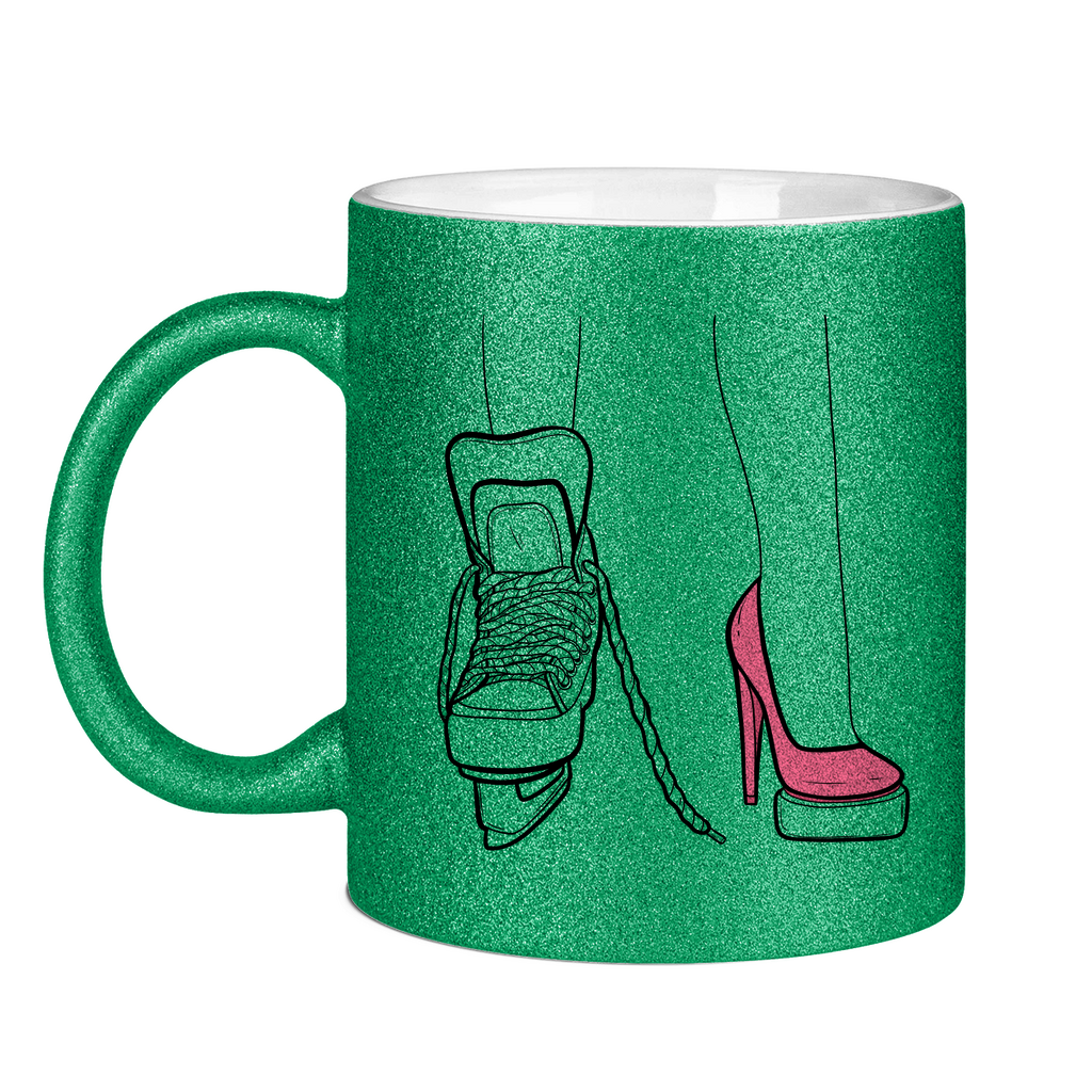 Glitzertasse SKATES & HEELS