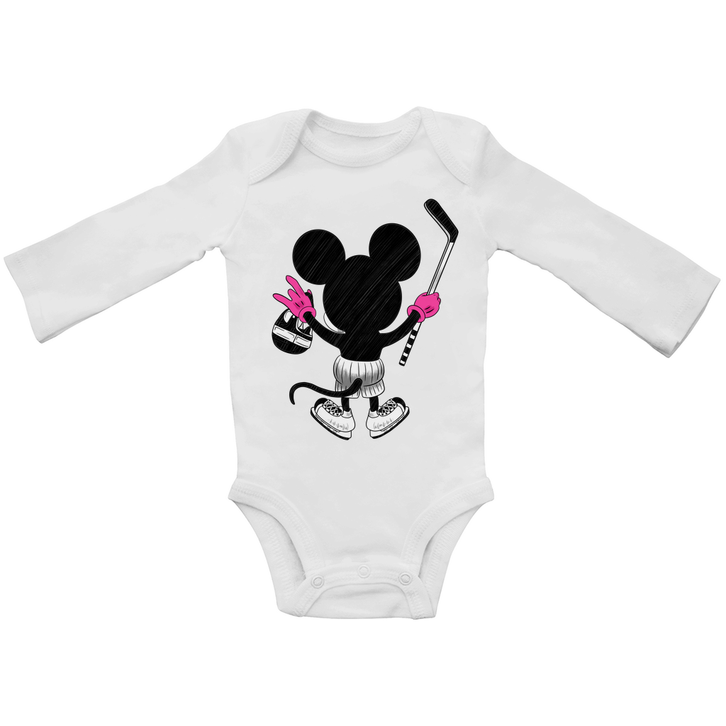 Babybody Langarm HOCKEYMOUSE PINK