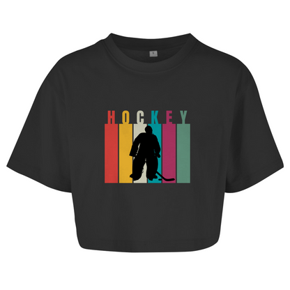 Ladies Crop Top COLOURFUL HOCKEY GOALIE