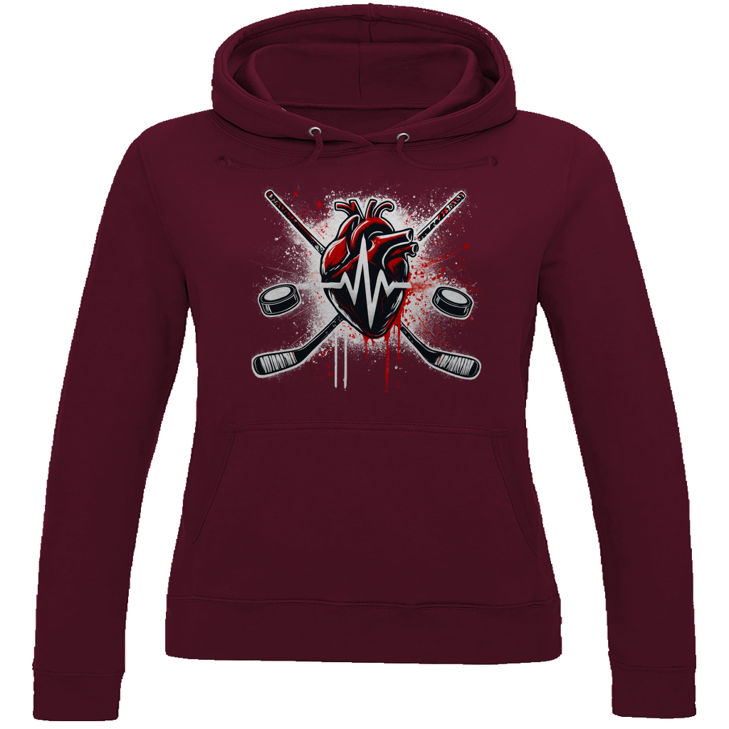 Ladies Hoodie HOCKEY HEARTBEAT