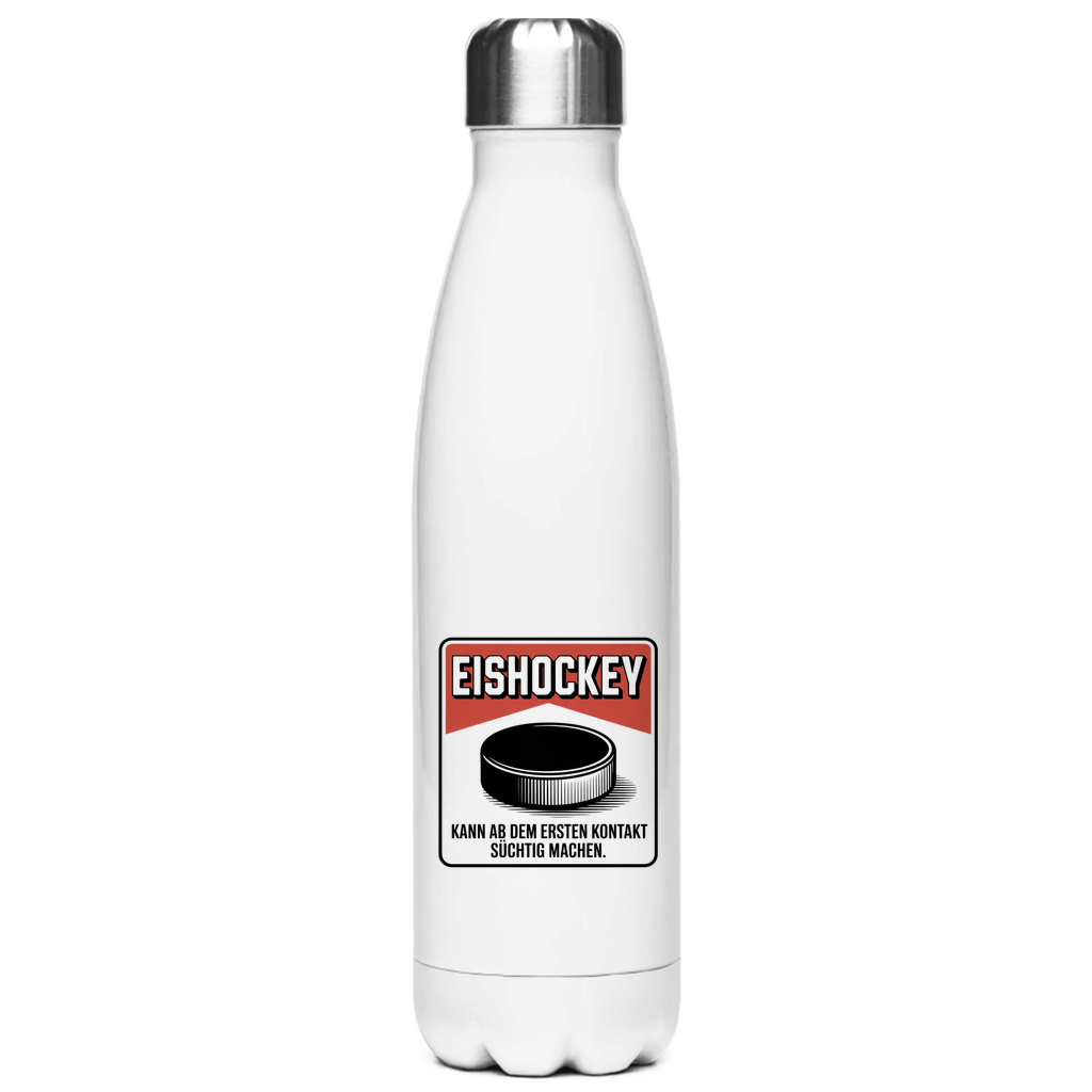 Edelstahl-Thermoflasche  EISHOCKEY ZIGARETTENSCHACHTEL
