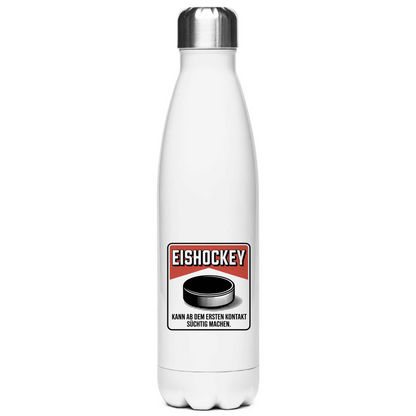Edelstahl-Thermoflasche  EISHOCKEY ZIGARETTENSCHACHTEL