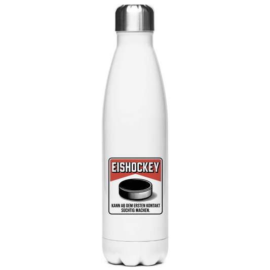 Edelstahl-Thermoflasche  EISHOCKEY ZIGARETTENSCHACHTEL