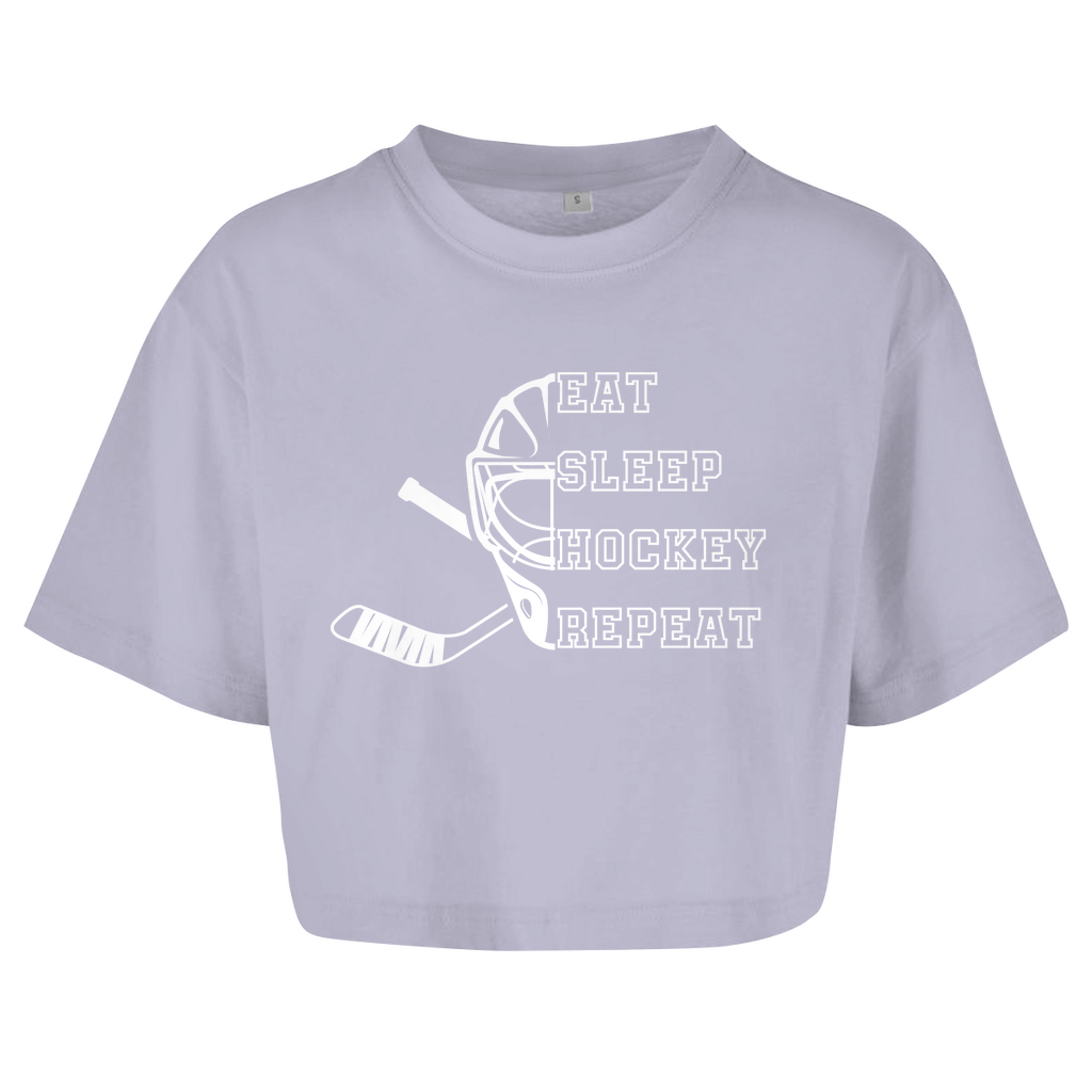 Ladies Crop Top EAT, SLEEP GOALIE