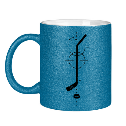 Glitzertasse HOCKEYSTICK MODERN