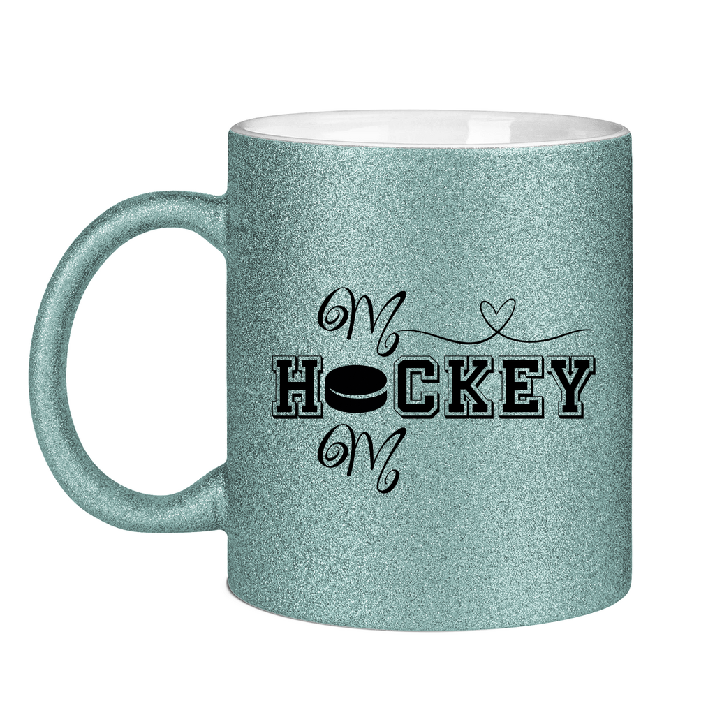 Glitzertasse HOCKEY MOM HEART