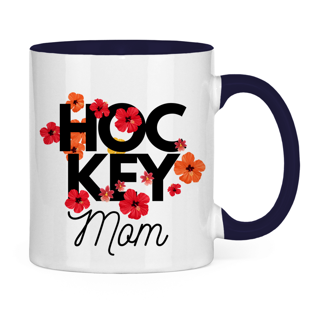 Tasse zweifarbig HOCKEY MOM FLOWERS