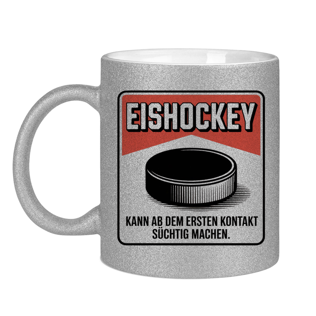 Glitzertasse  EISHOCKEY ZIGARETTENSCHACHTEL