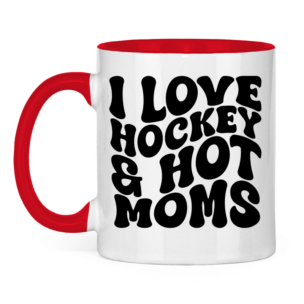 Tasse zweifarbig I LOVE HOCKEY & HOT MOMS