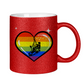 Glitzertasse RAINBOW SKATE HEART