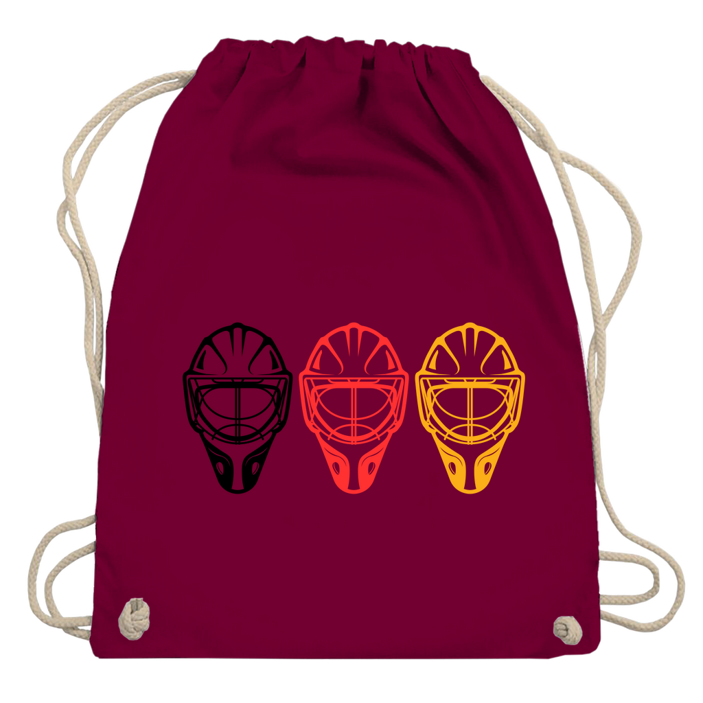 Turnbeutel GOALIE MASKE SCHWARZ-ROT-GOLD