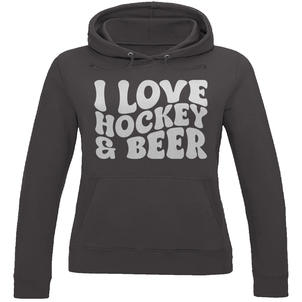 Ladies Hoodie I LOVE HOCKEY & BEER