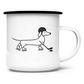 Emaille Tasse HOCKEY DACKEL