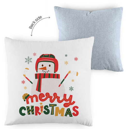 Kopfkissen zweifarbig HOCKEY SNOWMAN