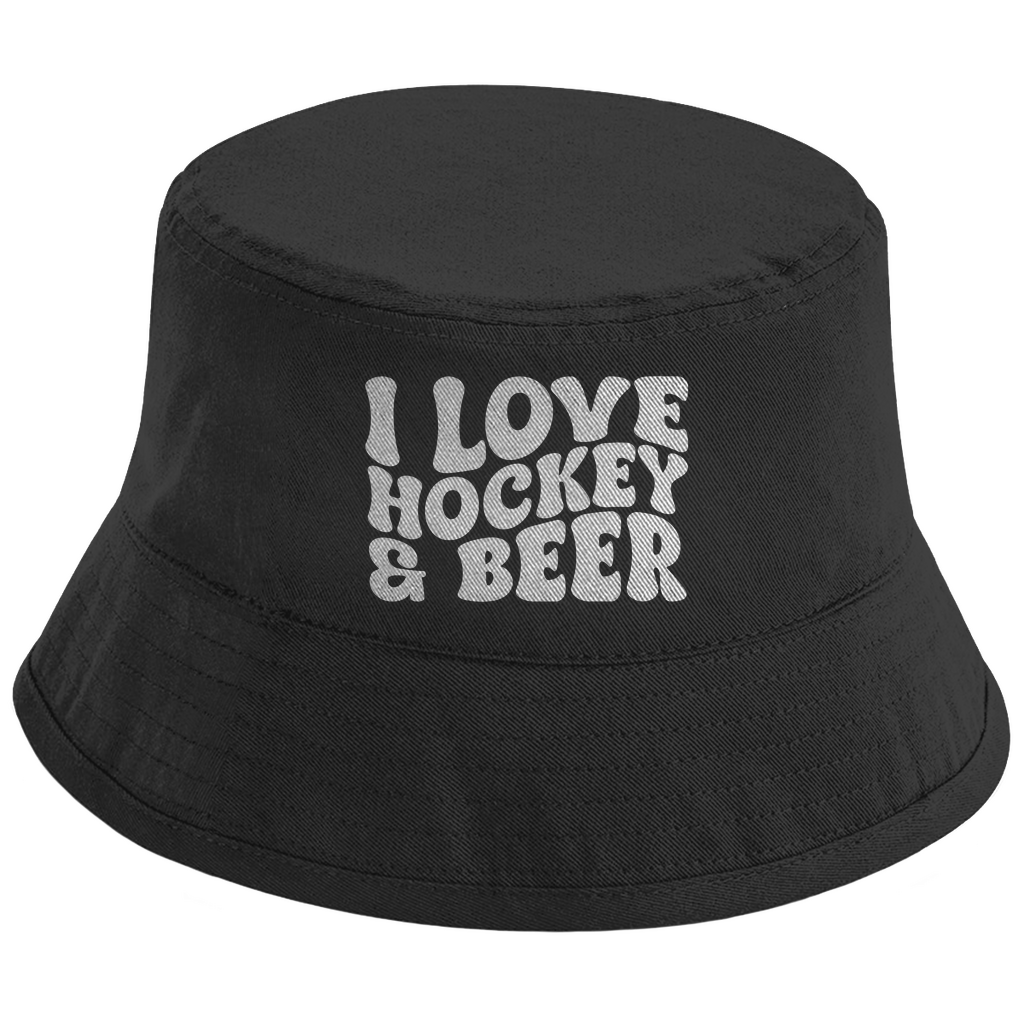 Bucket Hat I LOVE HOCKEY & BEER
