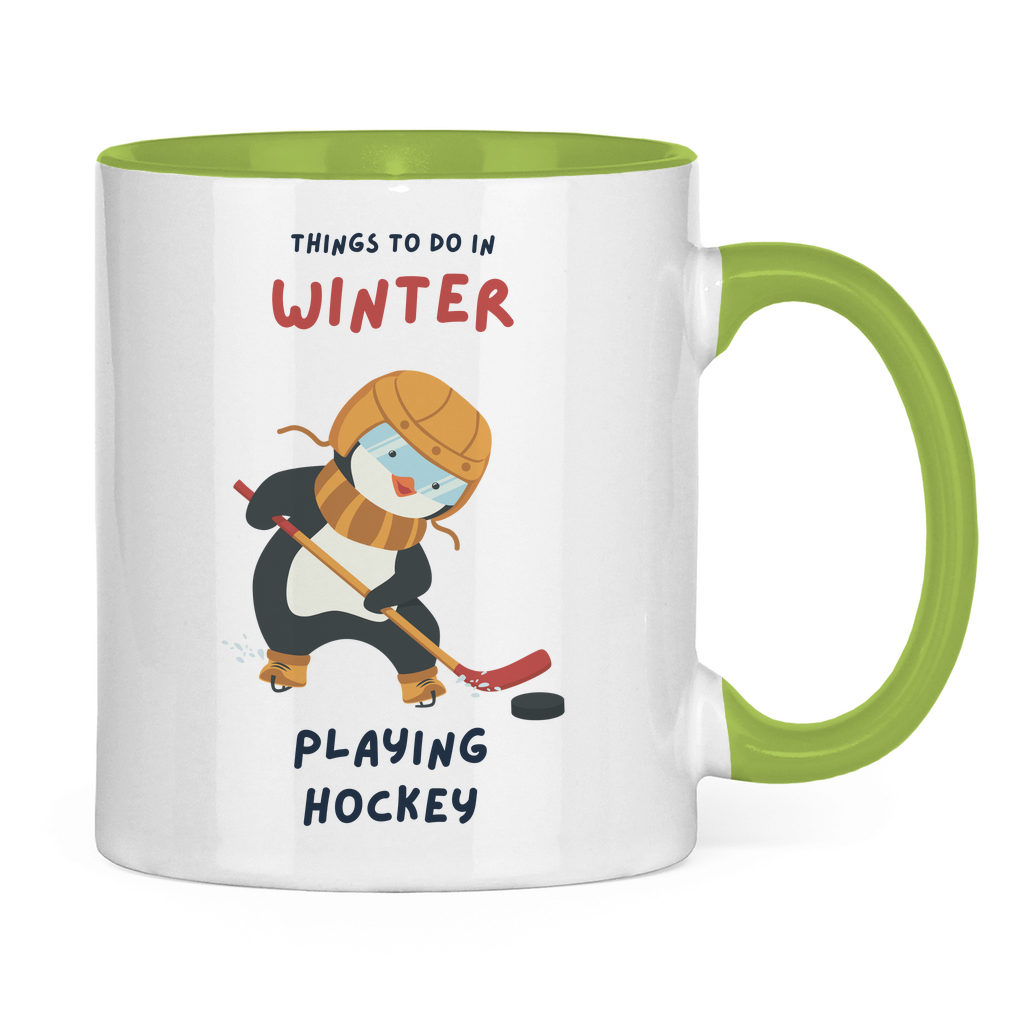 Tasse zweifarbig PINGU HOCKEY