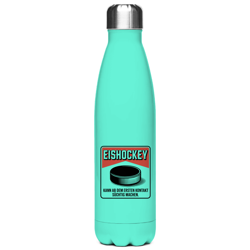 Edelstahl-Thermoflasche  EISHOCKEY ZIGARETTENSCHACHTEL