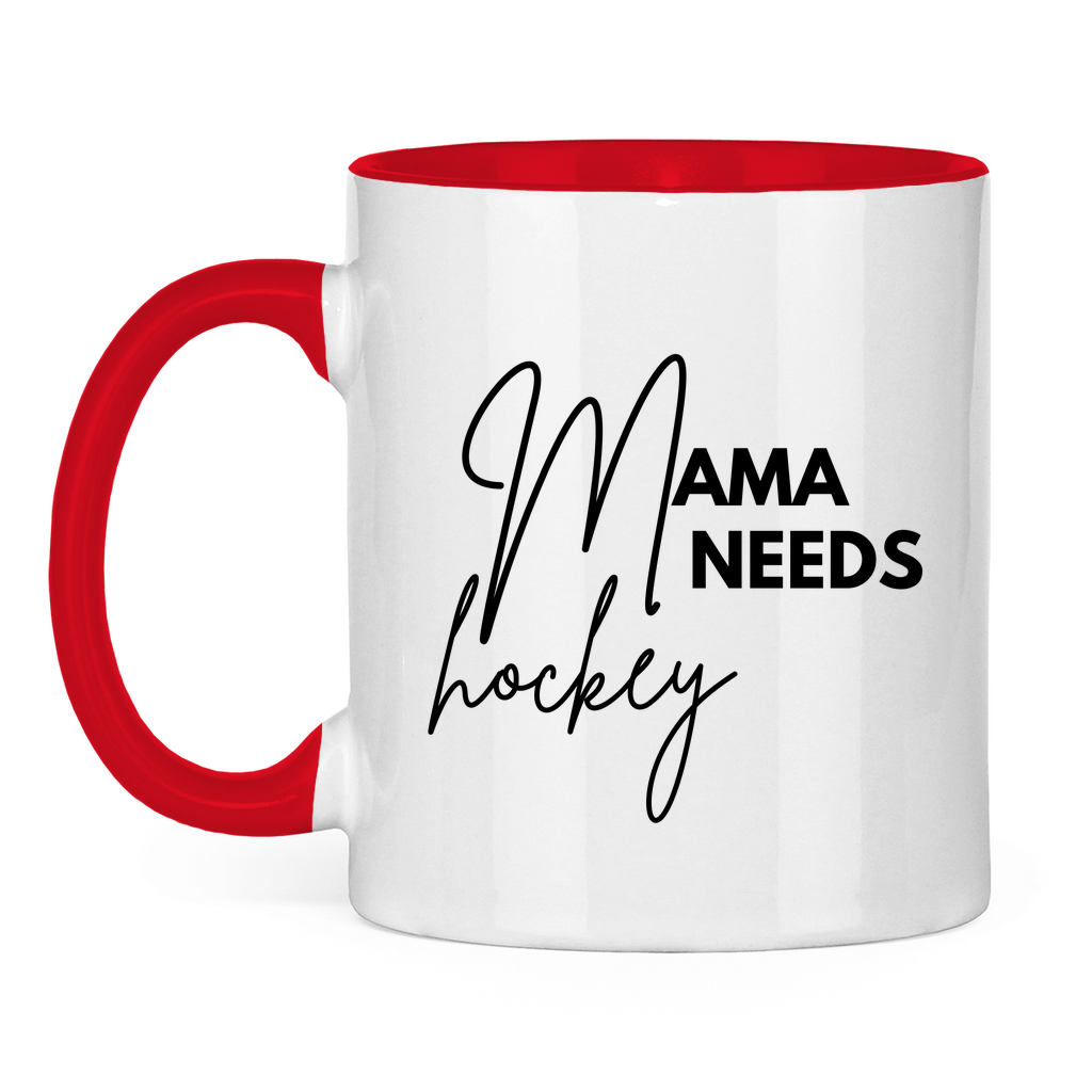 Tasse zweifarbig MAMA NEEDS HOCKEY