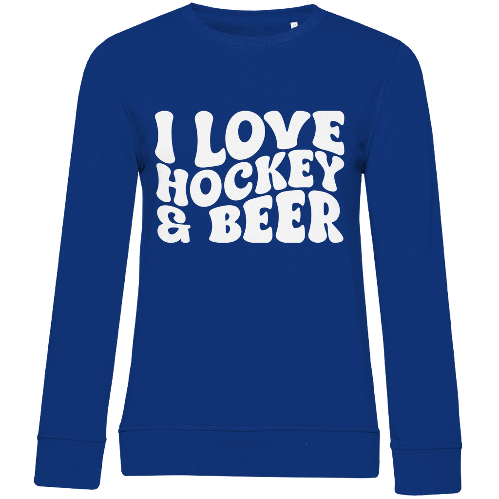 Ladies Sweatshirt I LOVE HOCKEY & BEER