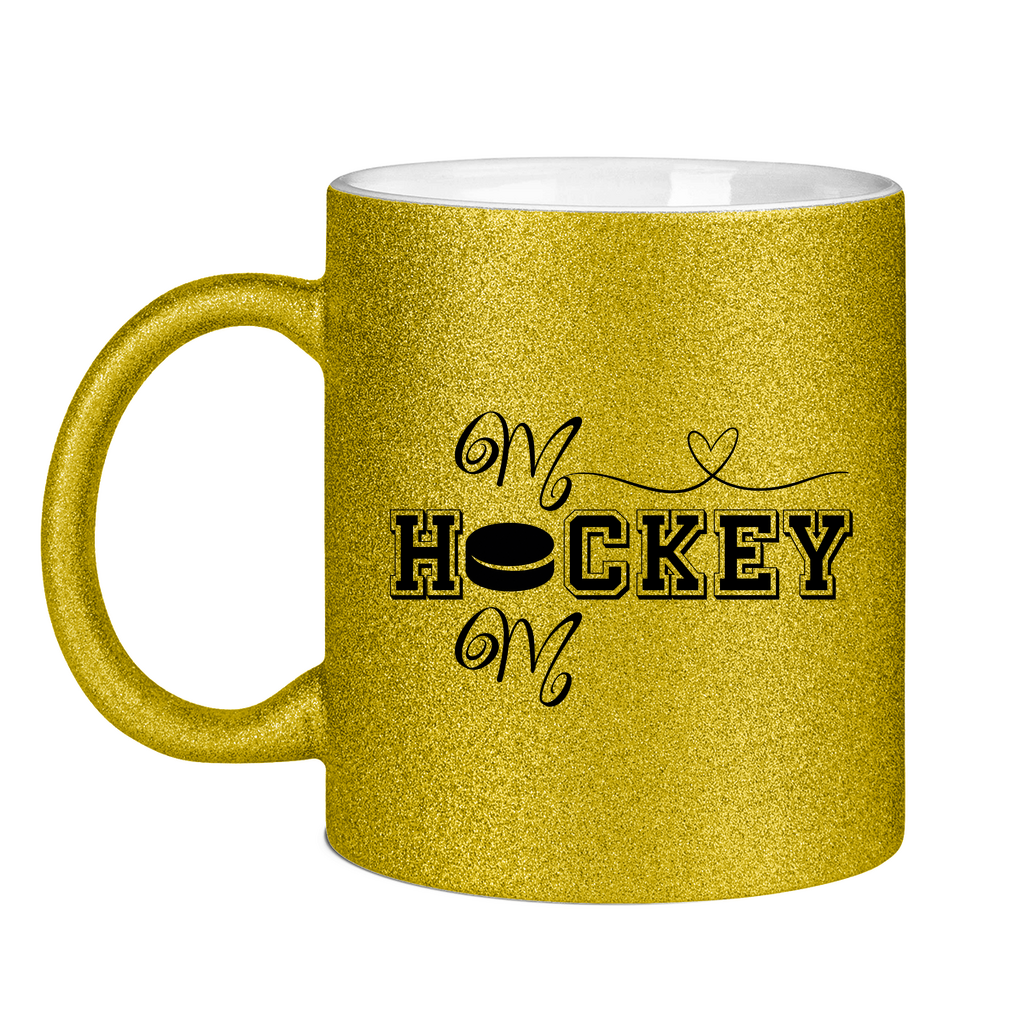 Glitzertasse HOCKEY MOM HEART