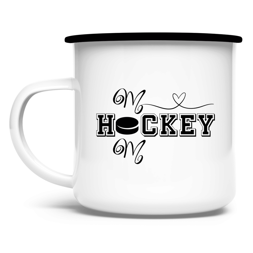 Emaille Tasse HOCKEY MOM HEART