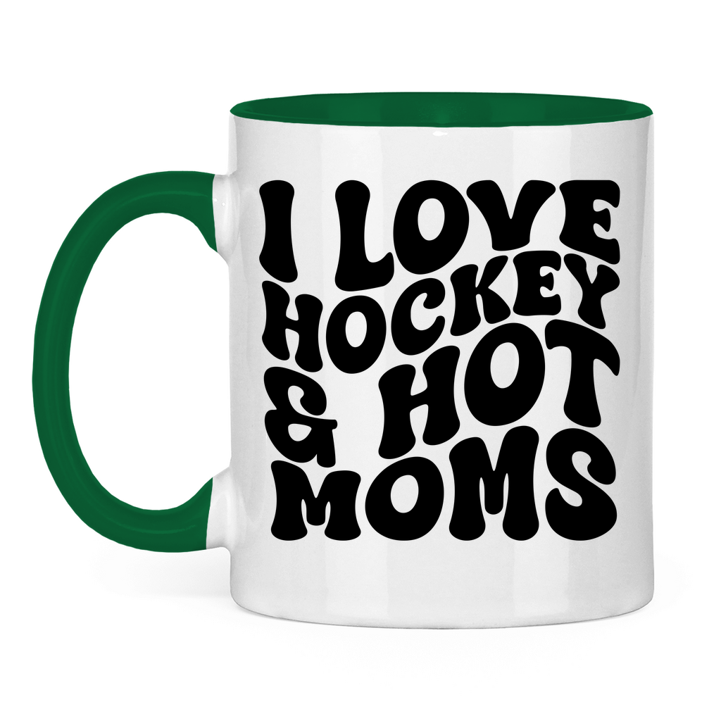 Tasse zweifarbig I LOVE HOCKEY & HOT MOMS