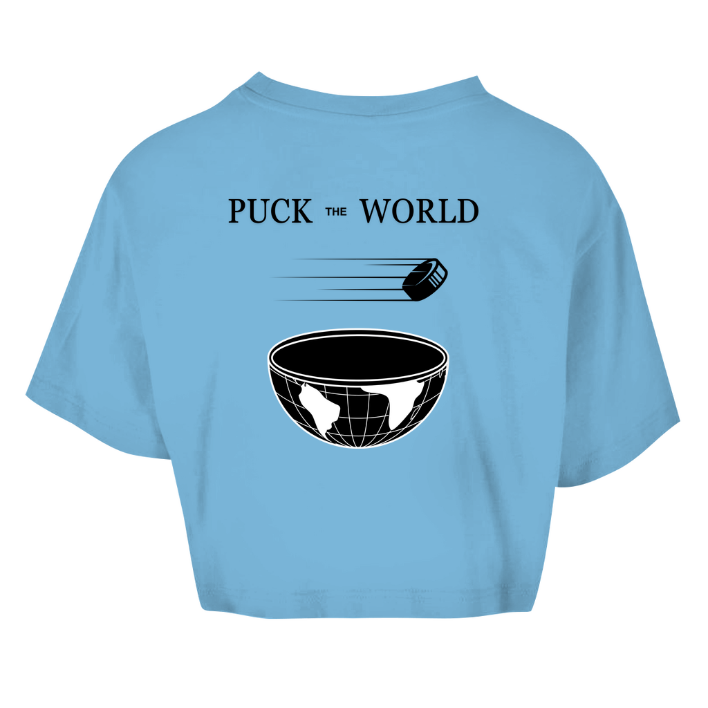 Ladies Crop Top PUCK THE WORLD (front&back)