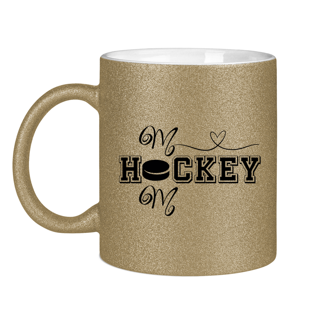 Glitzertasse HOCKEY MOM HEART