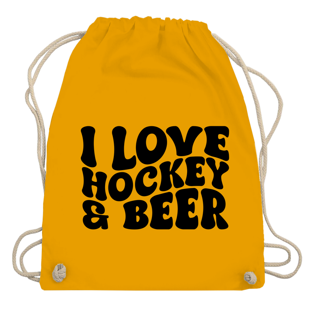 Turnbeutel  I LOVE HOCKEY & BEER