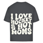 Oversize T-Shirt I LOVE HOCKEY & HOT MOMS (back)