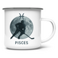 Emaille Tasse STERNZEICHEN PISCES / FISCH