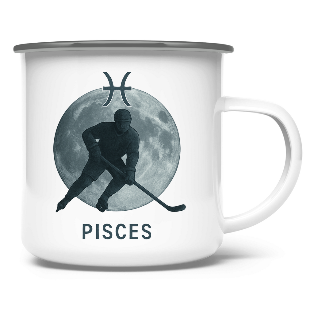 Emaille Tasse STERNZEICHEN PISCES / FISCH