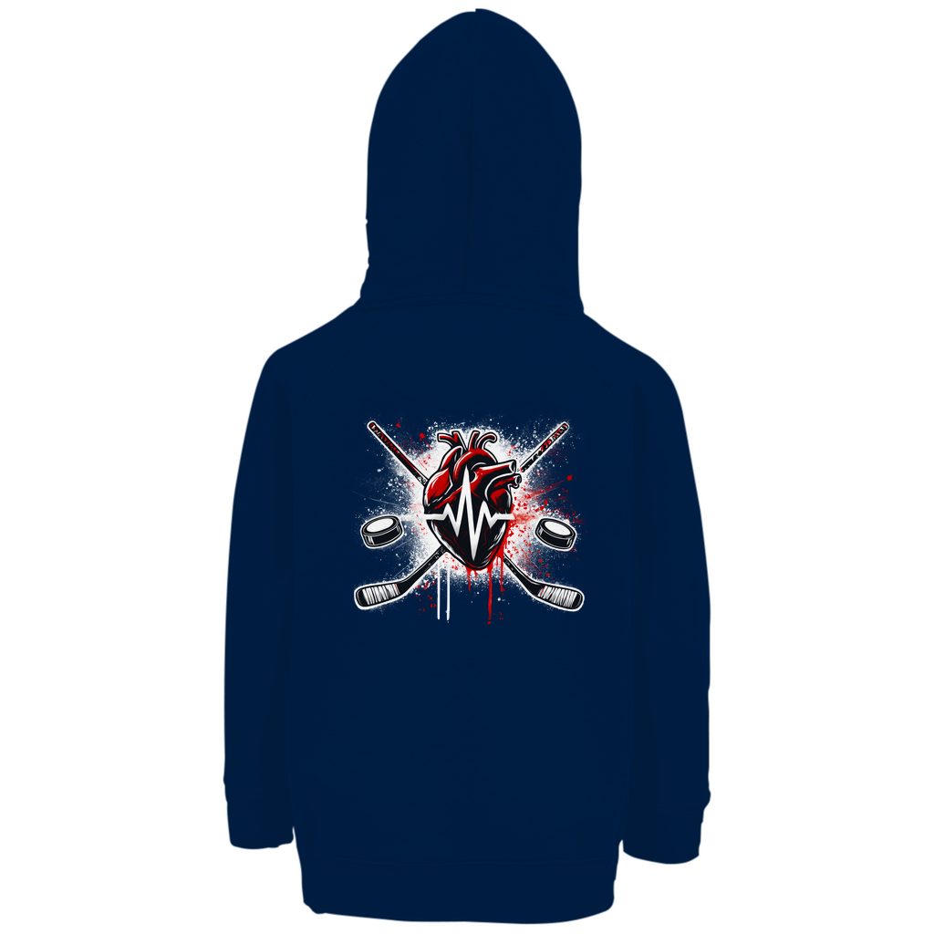 Kids Hoodie HOCKEY HEARTBEAT (back)