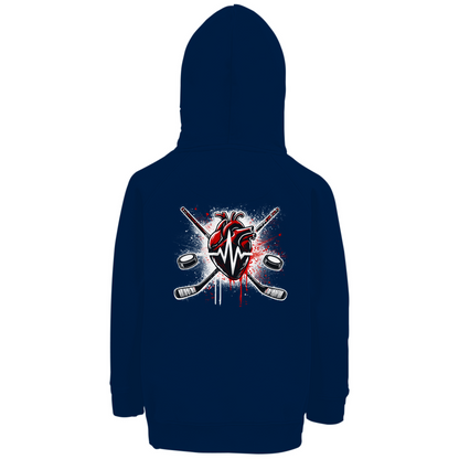 Kids Hoodie HOCKEY HEARTBEAT (back)