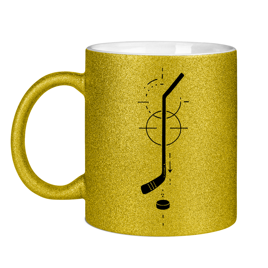 Glitzertasse HOCKEYSTICK MODERN