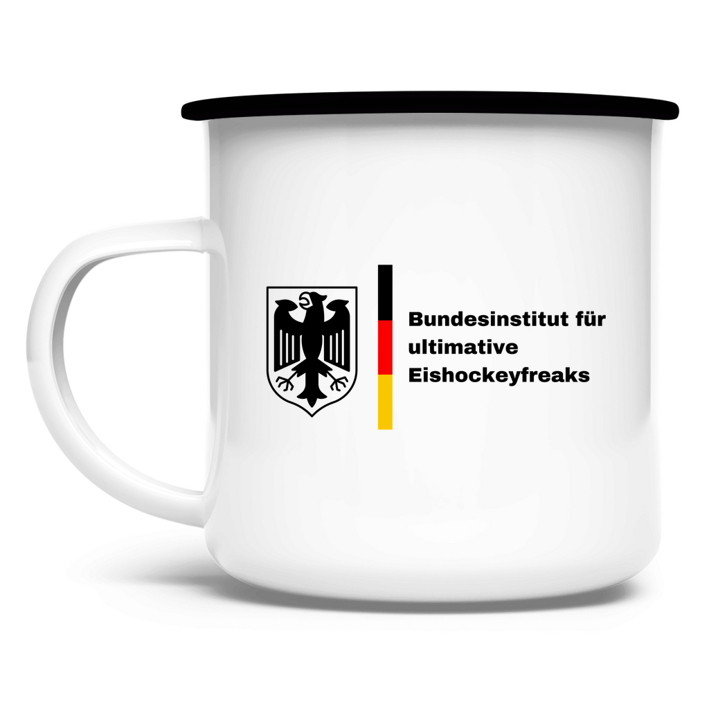 Emaille Tasse BUNDESINSTITUT HOCKEYFREAKS