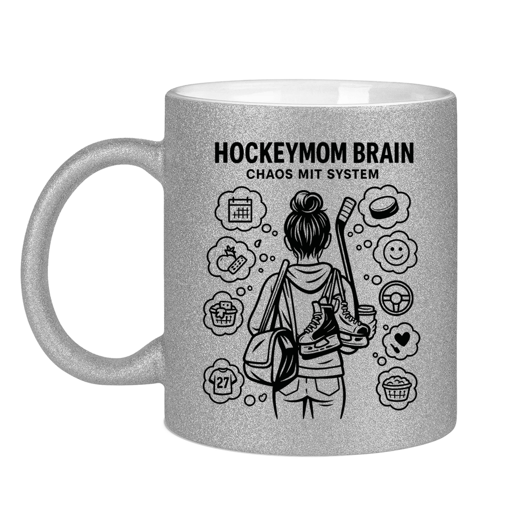 Glitzertasse HOCKEYMOM BRAIN