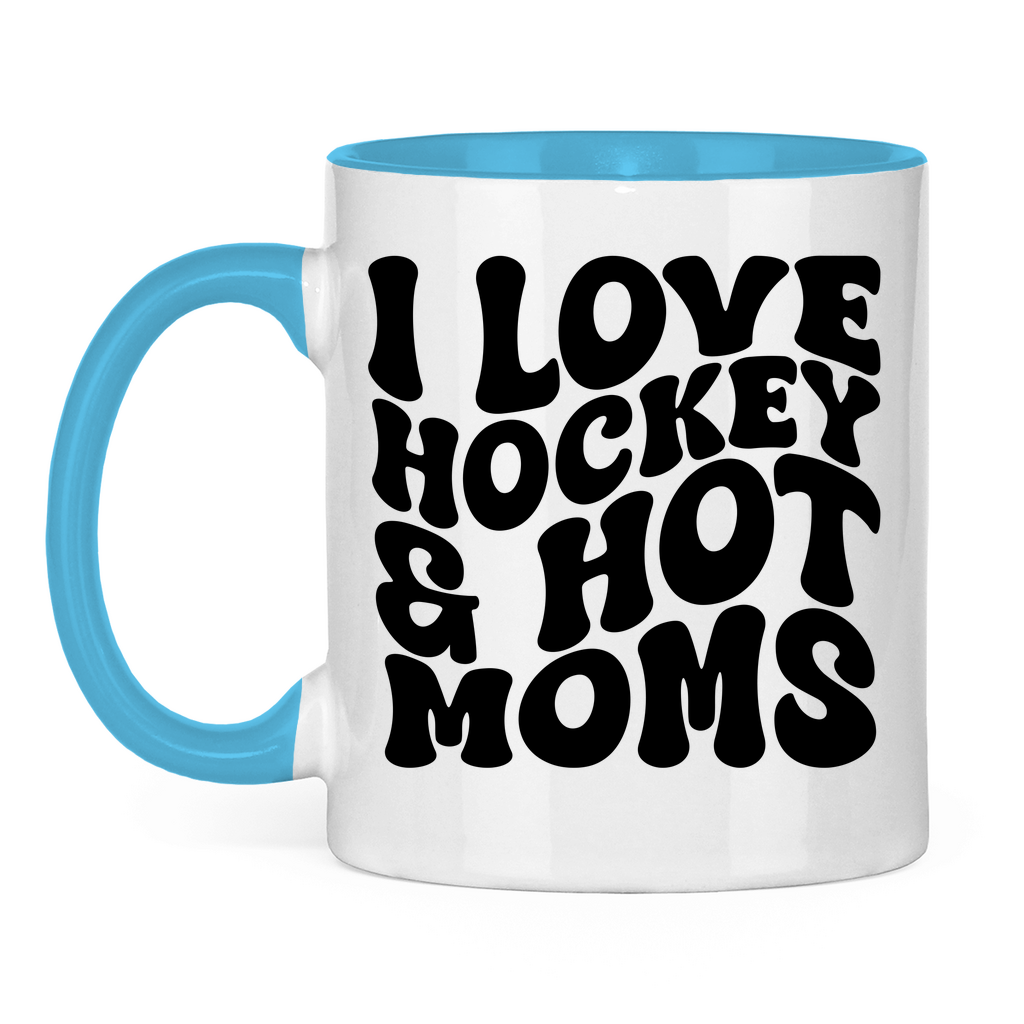 Tasse zweifarbig I LOVE HOCKEY & HOT MOMS