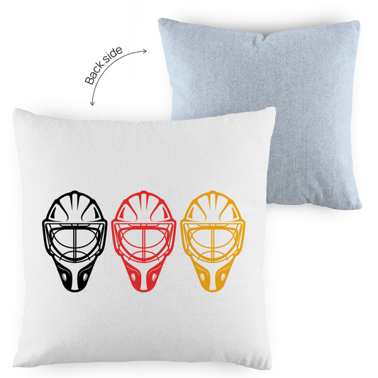 Kopfkissen zweifarbig GOALIE MASKE SCHWARZ-ROT-GOLD