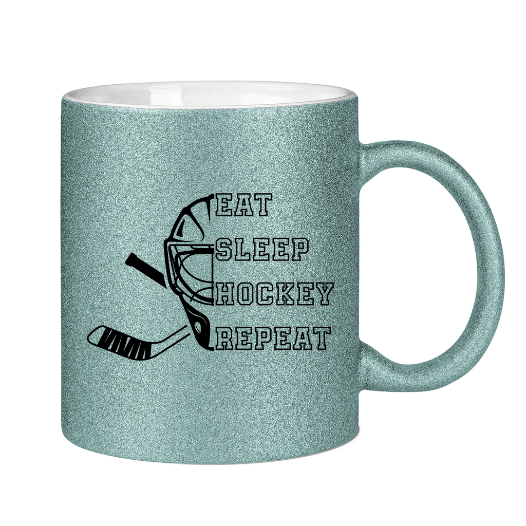 Glitzertasse EAT, SLEEP GOALIE